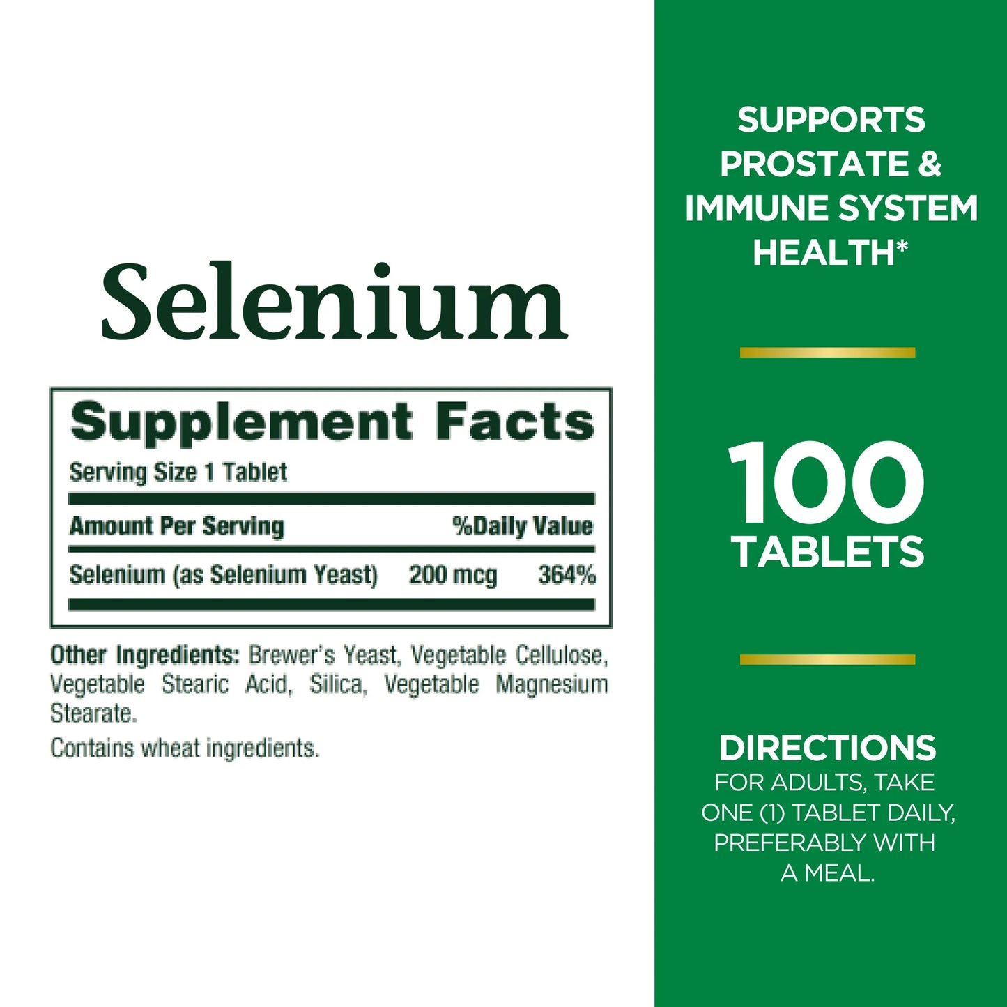 Nature's Bounty Selenio 200 mcg, 100 Tabletas