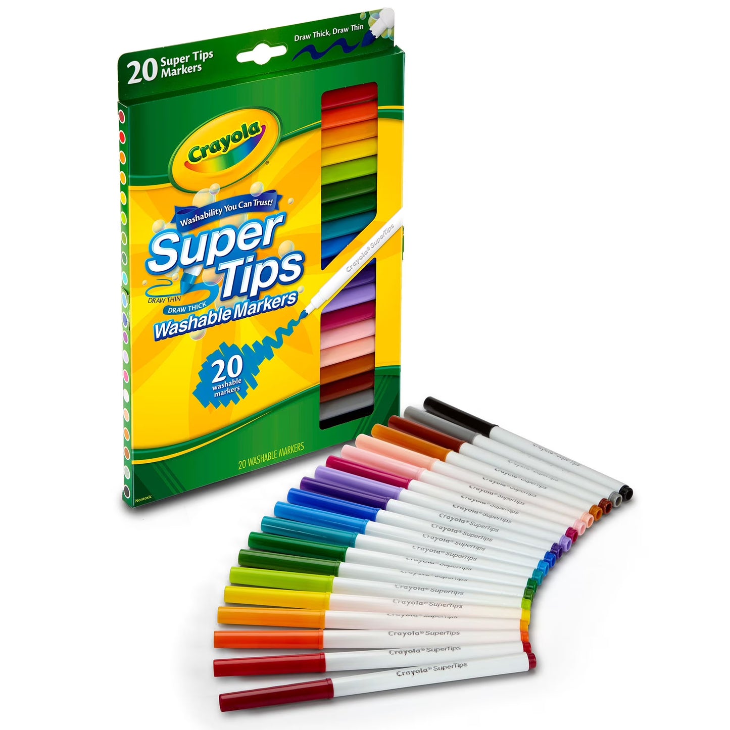 Rotuladores lavables Crayola Super Tips, 20 uni