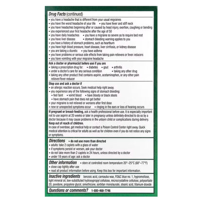 Excedrin Migraña relief, 200 Tabletas