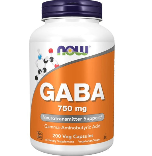 Now - GABA 750mg , 200 capsulas vegetarianas