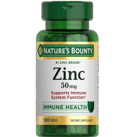 Natures Bounty- Zinc 50mg Immune Health, 100 tabletas