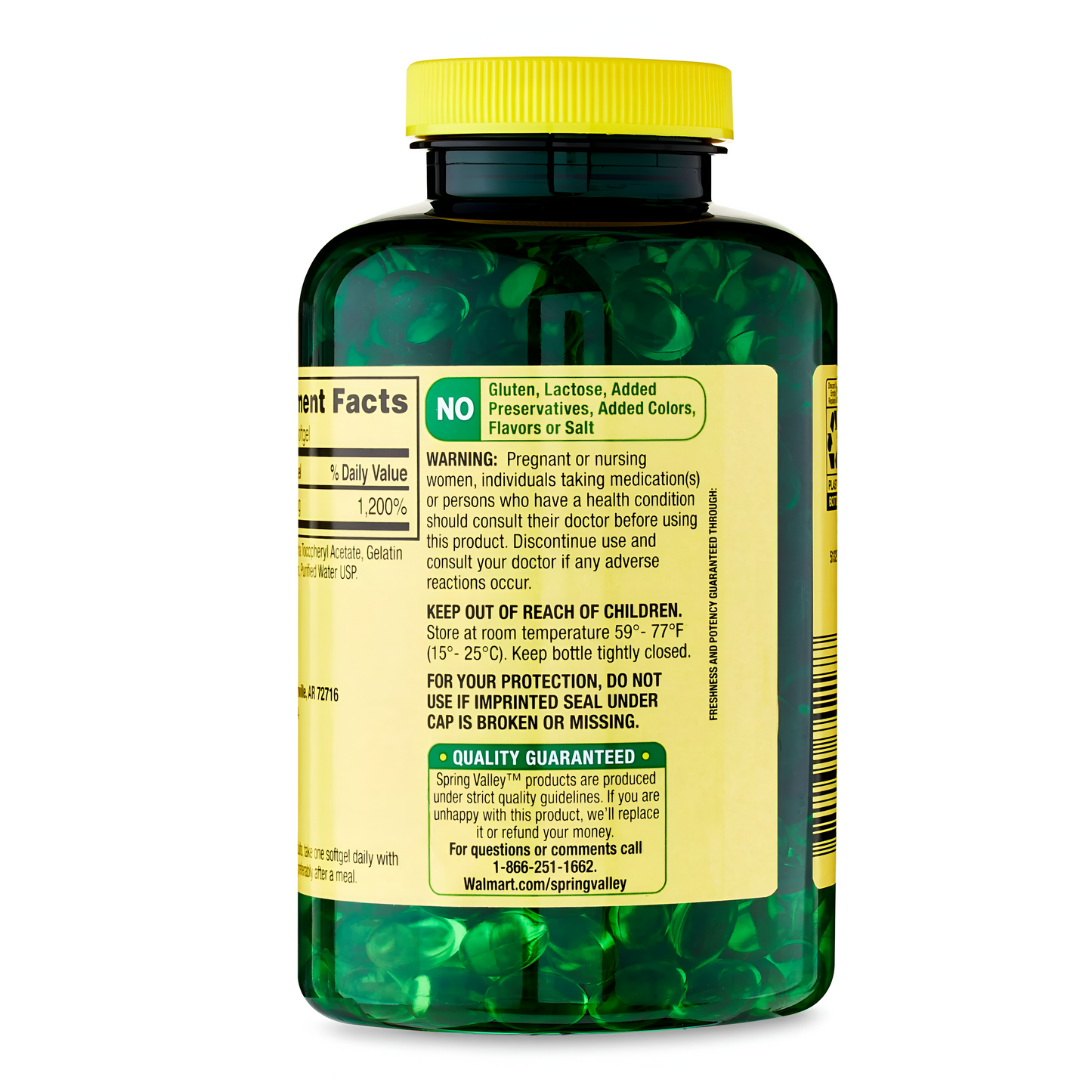 Spring Valley Vitamina E , 180 mg 400UI Capsulas de gel