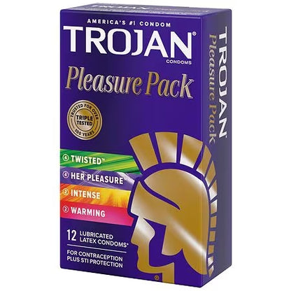 Trojan Pleasure PACK Condones lubricantes 12 unidades