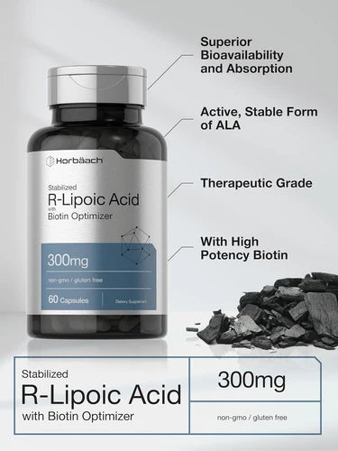 Horbaach - Ácido R-Lipoico 300mg Estabilizado | 60 Cápsulas