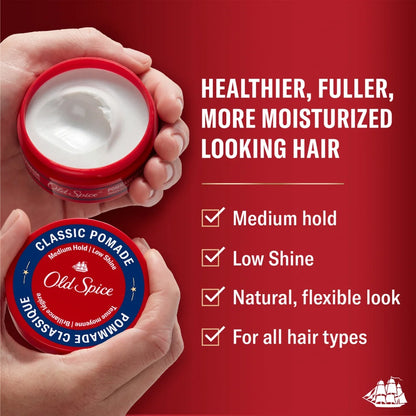 Pomada para peinar el cabello Old Spice, acabado mate, fijación media,63gr.