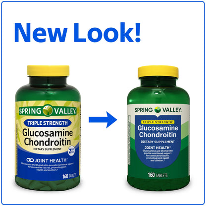 Glucosamina y Condroitina Spring Valley  - 160 Tabletas