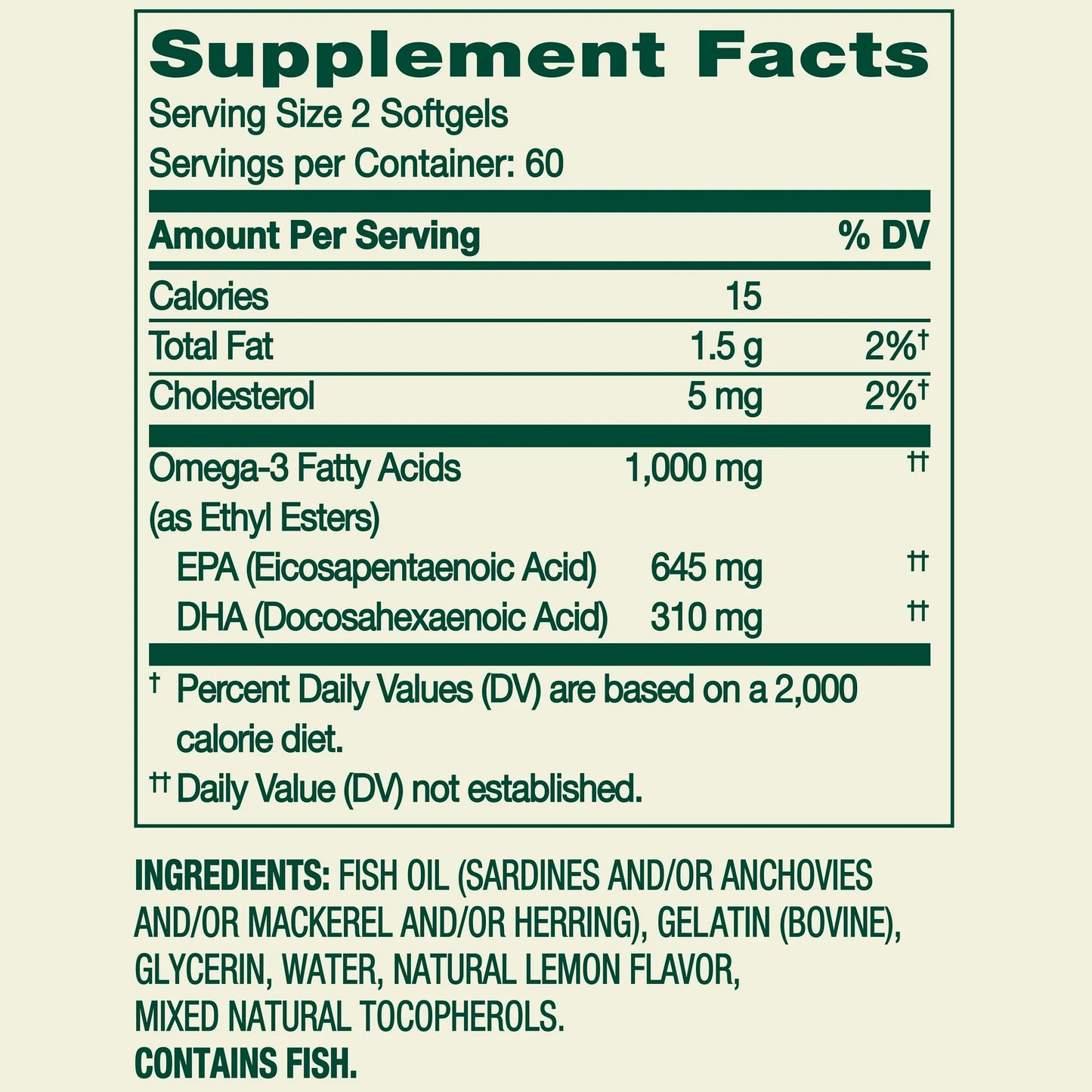 Omega-3 Mini Fish Oil Spring Valley 1000 mg,  Capsulas