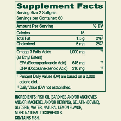 Omega-3 Mini Fish Oil Spring Valley 1000 mg,  Capsulas