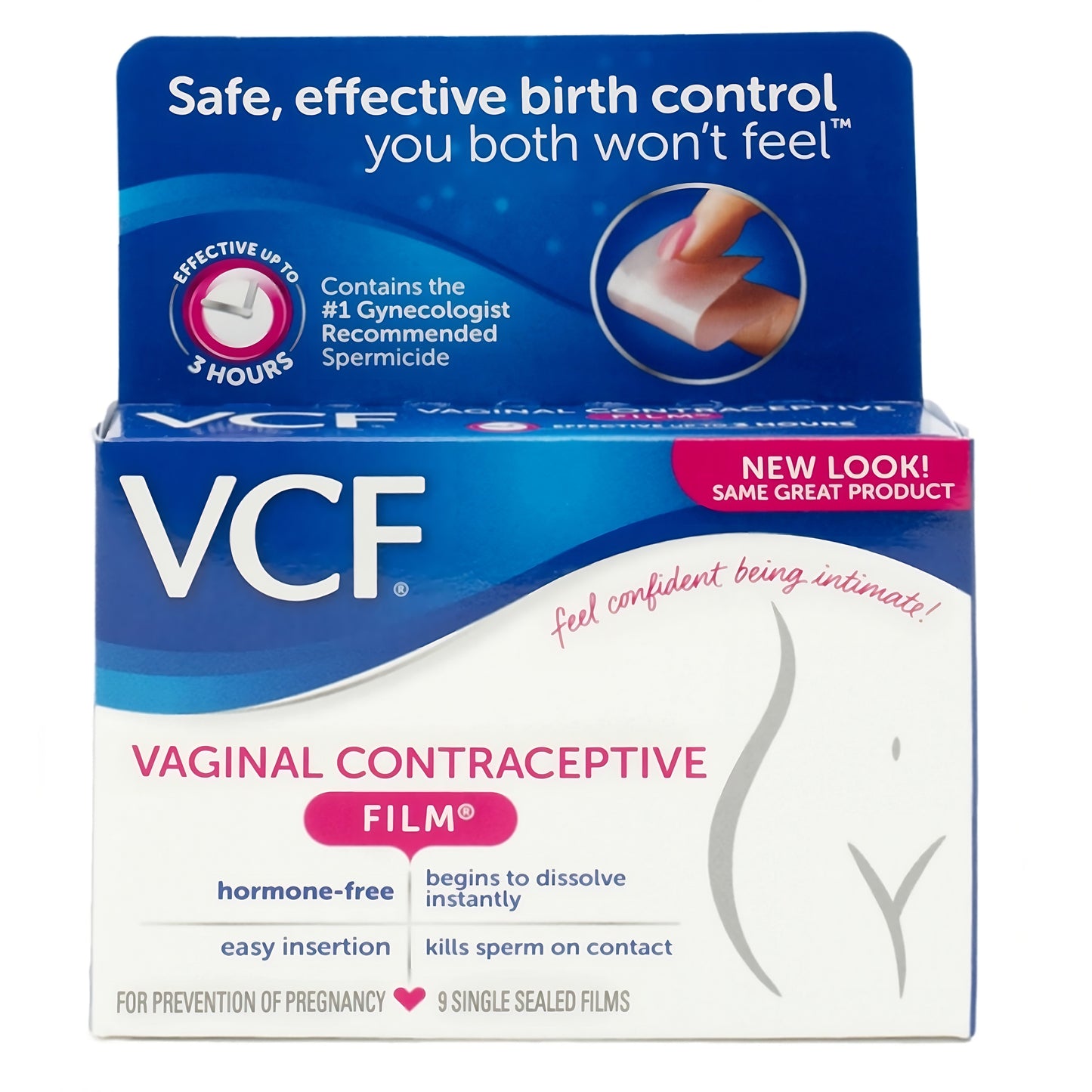 Anticonceptivo Vaginal en Lamina para Mujer VCF Contraceptive Film 9 unidades.