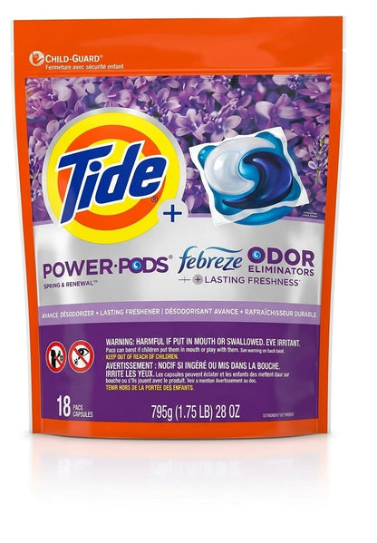 Tide Power PODS® con eliminadores de olores Febreze, Primavera y Renovación 18 und