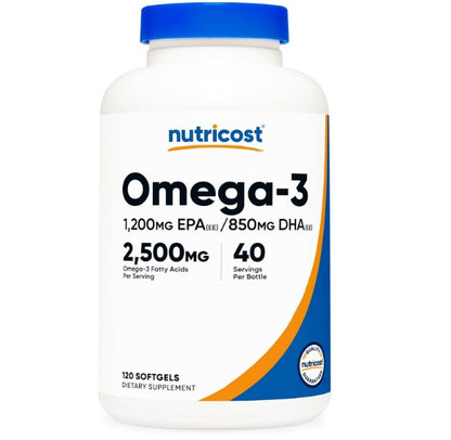 Nutricost Omega 3 - 2500 mg, 120 Softgels