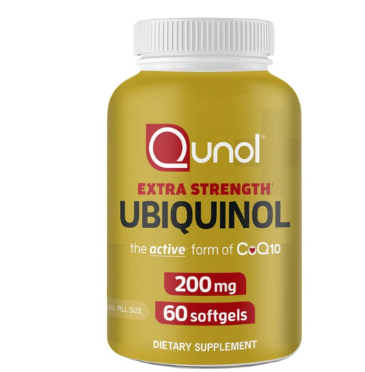 Qunol Ubiquinol Extra Fuerte CoQ10 200mg 60 Capsulas de Gel.