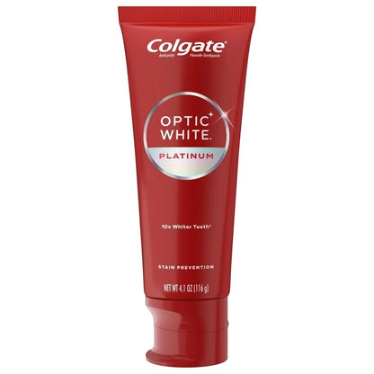 Colgate Optic White Platinum 10x blanqueador de dientes, 3.5% peróxido de hidrógeno - 116gr.