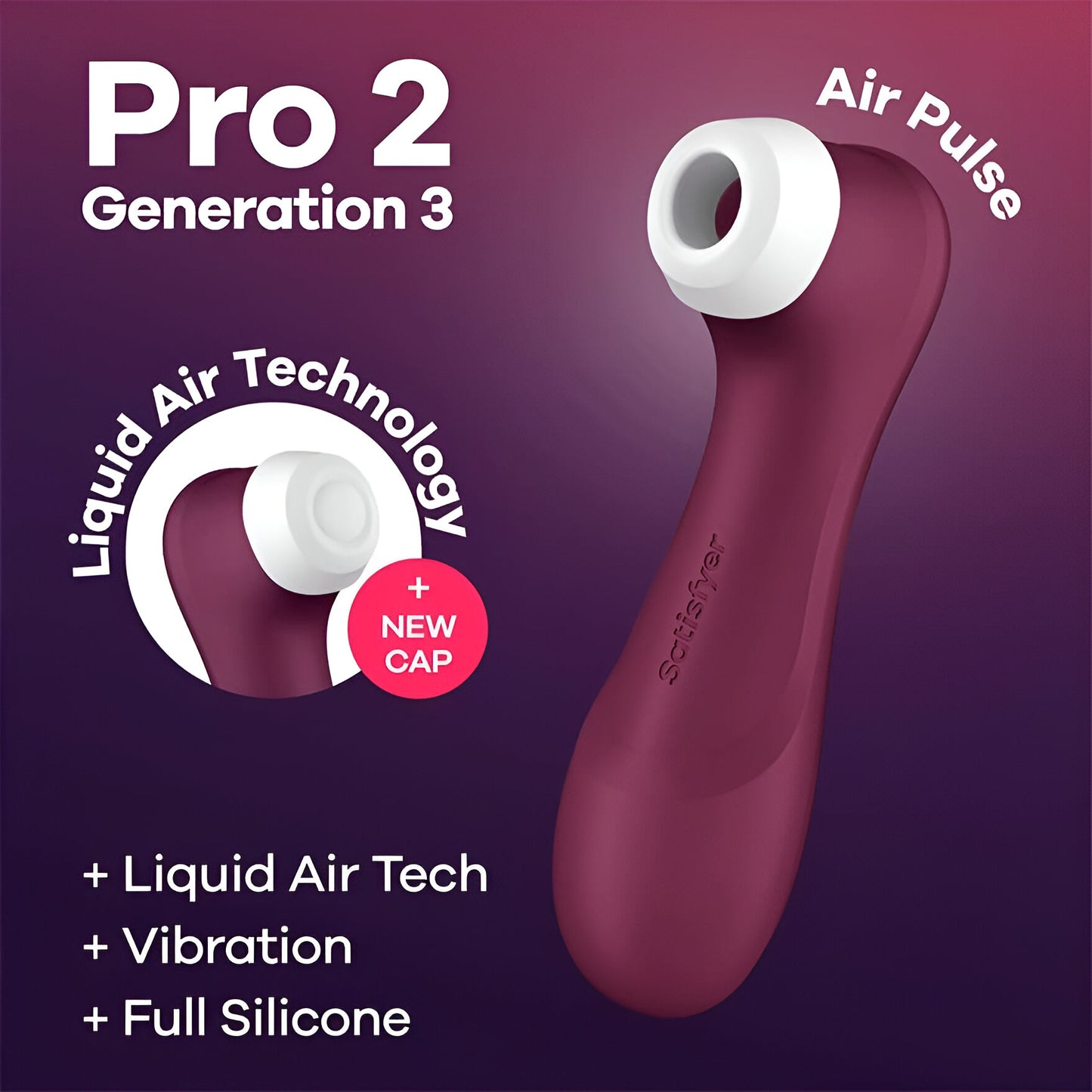 Satisfyer Pro 2 Generation 3 - Vibrador estimulador del clítoris con tecnología Liquid-Air - Juguete sexual sin contacto para mujeres con succión de clítoris, impermeable, recargable