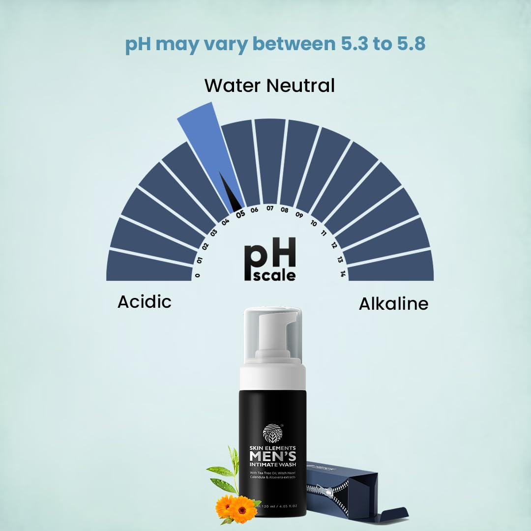 Skin Elements Lavado íntimo para hombres con aceite de árbol de té,  120ml