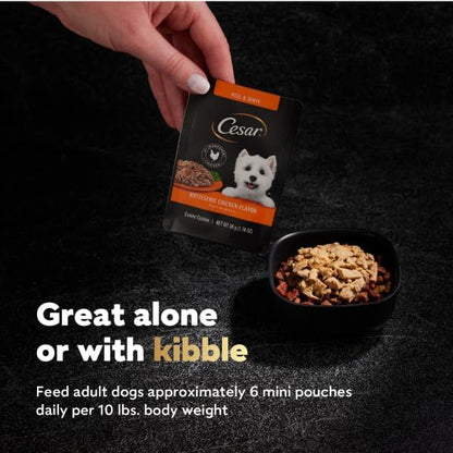 Cesar Filetes en Salsa Comida Húmeda para Perros Sabor Pollo Asado, 50g