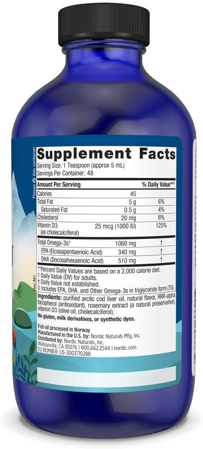 Nordic Naturals Arctic-D Cod Liver Oil, 237 ml