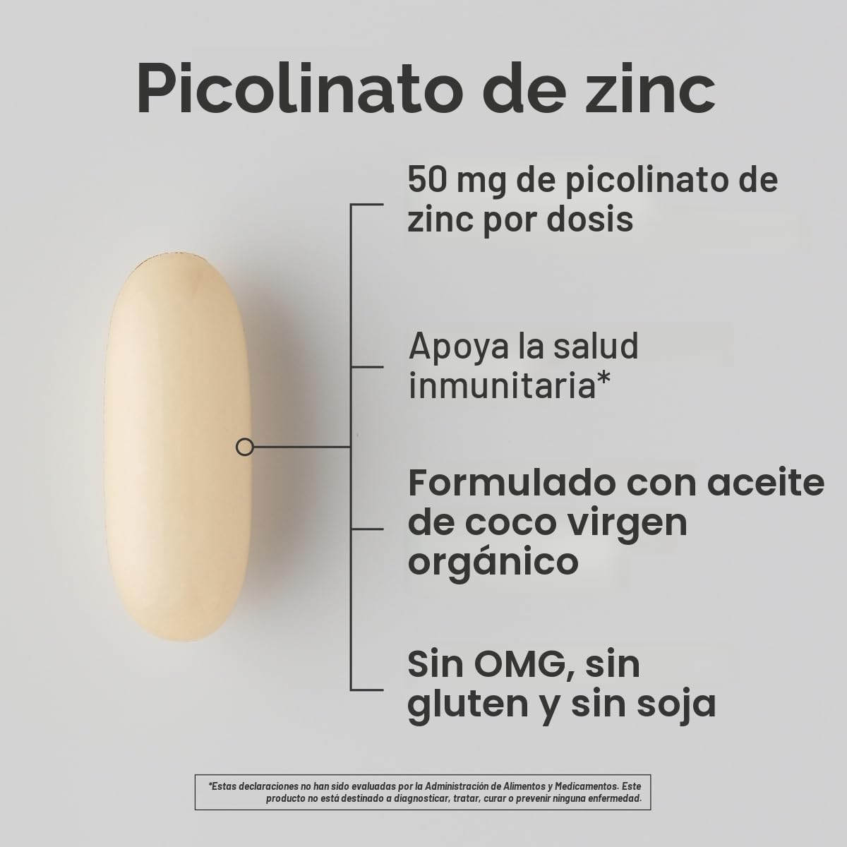 Sport Research, Picolinato de zinc de 50 mg con aceite de coco orgánico, 60 softgels