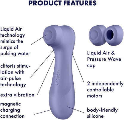 Satisfyer Pro 2 Generation 3 - Vibrador estimulador del clítoris con tecnología Liquid-Air - Juguete sexual sin contacto para mujeres con succión de clítoris, impermeable, recargable