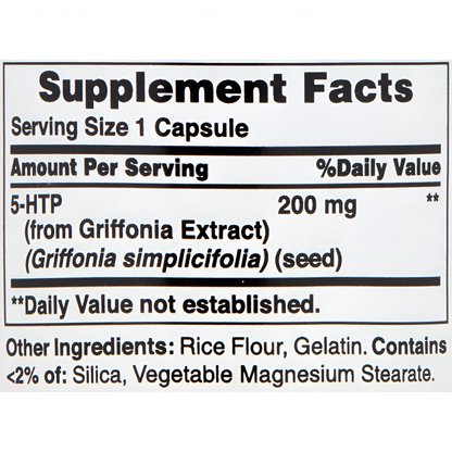 5 HTP 200mg - 60 capsulas - Puritans Pride