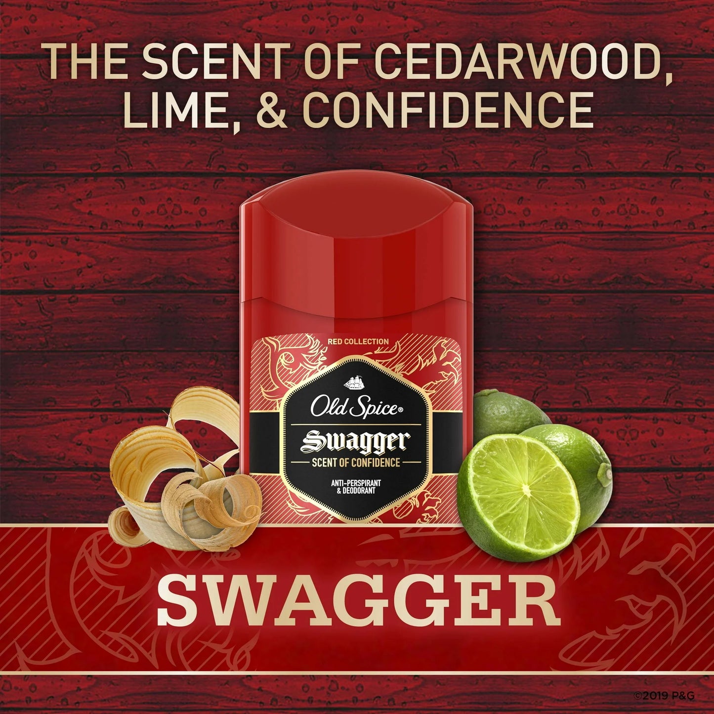 Desodorante antitranspirante Old Spice para hombre, barra sólida invisible, Swagger, 73gr