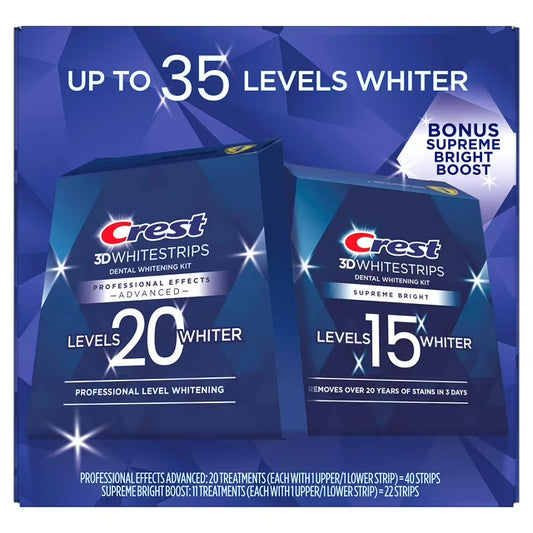 Crest 3D Whitestrips 32 Levels Whiter Teeth - 20 + 15 = 35 tiras