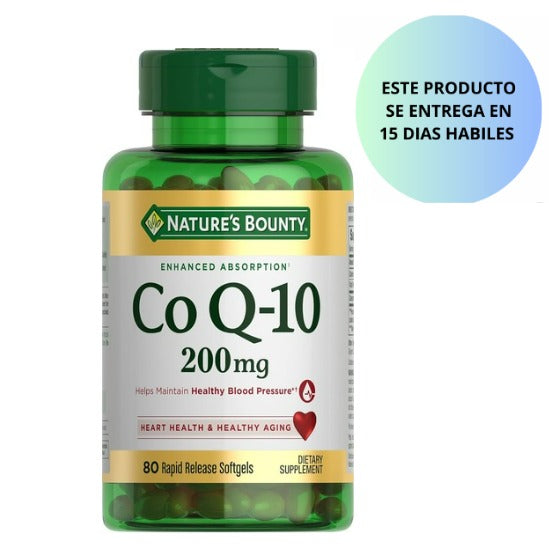 Nature's Bounty CoQ10  de 200 mg. alta absorbcion 80 cápsulas blandas,
