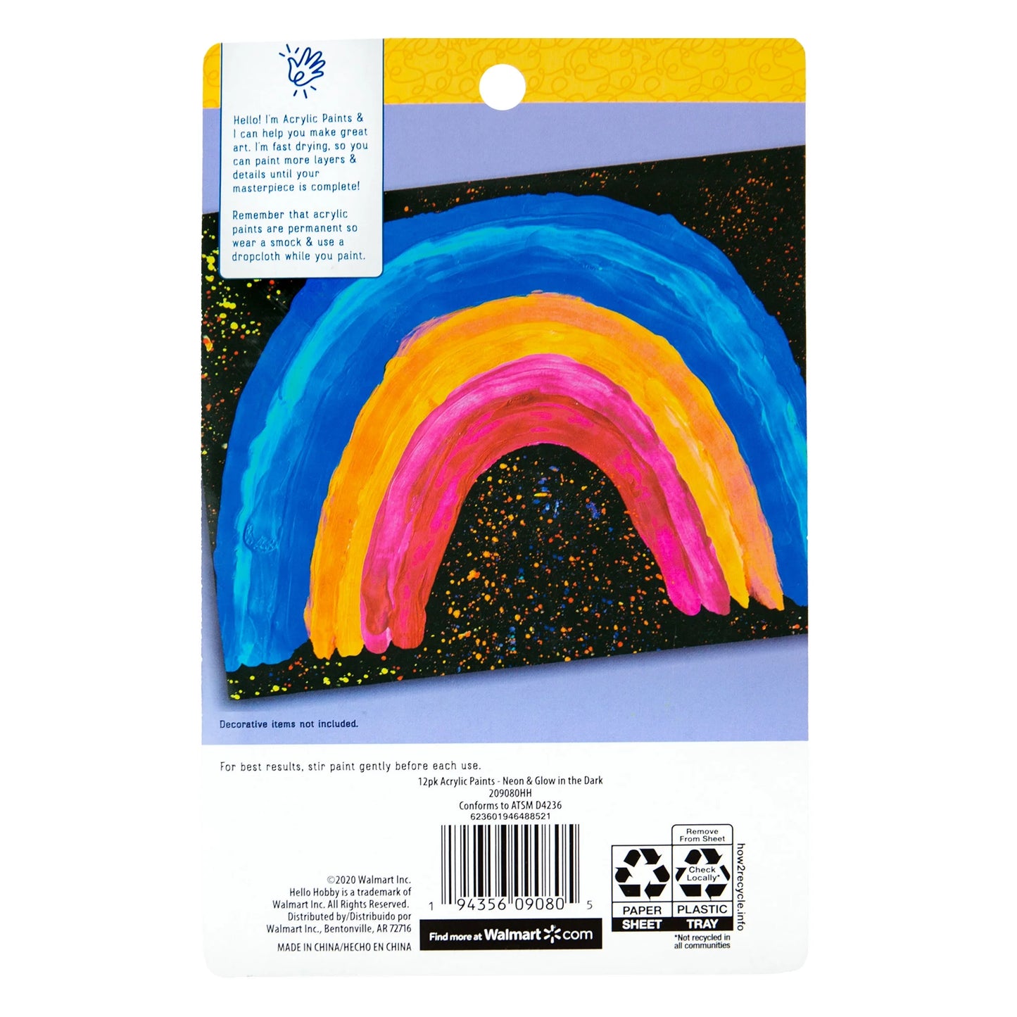 Juego de tiras de pintura acrílica y pinceles Hello Hobby para niños a partir de 3 años
