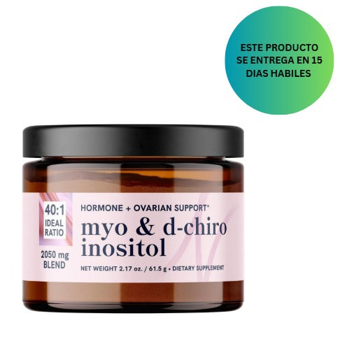Hormone + Ovarian Support Polvo de Myo y D-chiro inositol para el ciclo menstrual y la salud ovárica | Proporción 40:1 | 64 g, 30 porciones