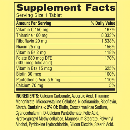 Super Vitamin B complex - Spring Valley - 250 Tabletas