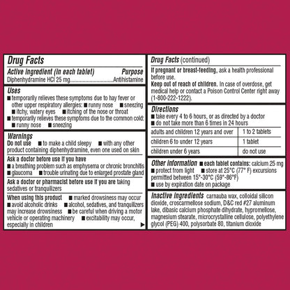 Members Mark- Alivio de la alergia 25 mg de difenhidramina HCL, 600 unidades