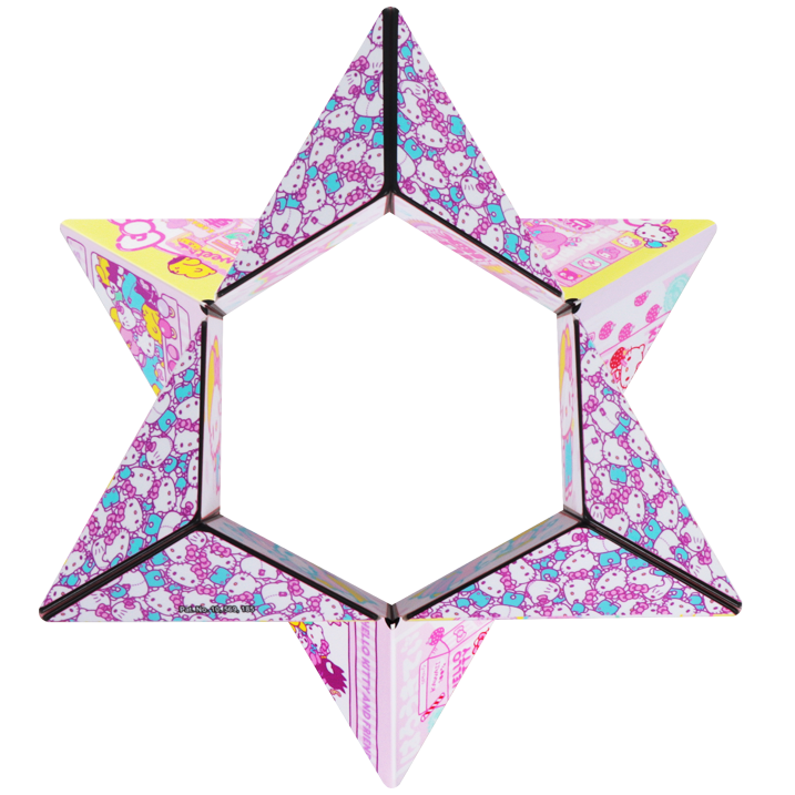 SHASHIBO Hello Kitty y sus amigos - Cubo magnético para inquietarse que se transforma en más de 70 formas, Kawaii Tokio, 1 paquete