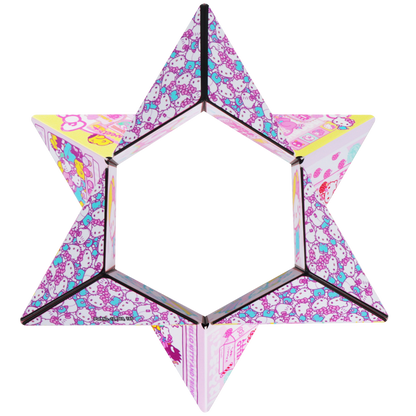 SHASHIBO Hello Kitty y sus amigos - Cubo magnético para inquietarse que se transforma en más de 70 formas, Kawaii Tokio, 1 paquete