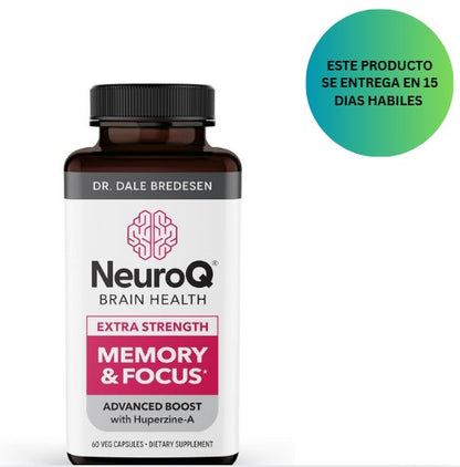NeuroQ Memory & Focus Extra Strength - Aumenta el rendimiento cognitivo y la función cerebral, 60 Capsulas