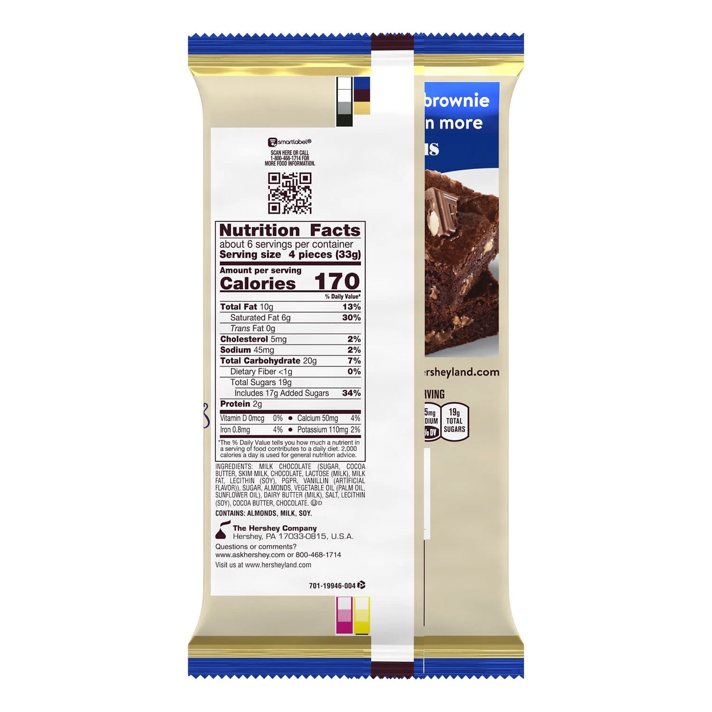 Hershey's Symphony Barra gigante de caramelo de almendras y Toffe 208gr  25 unidades