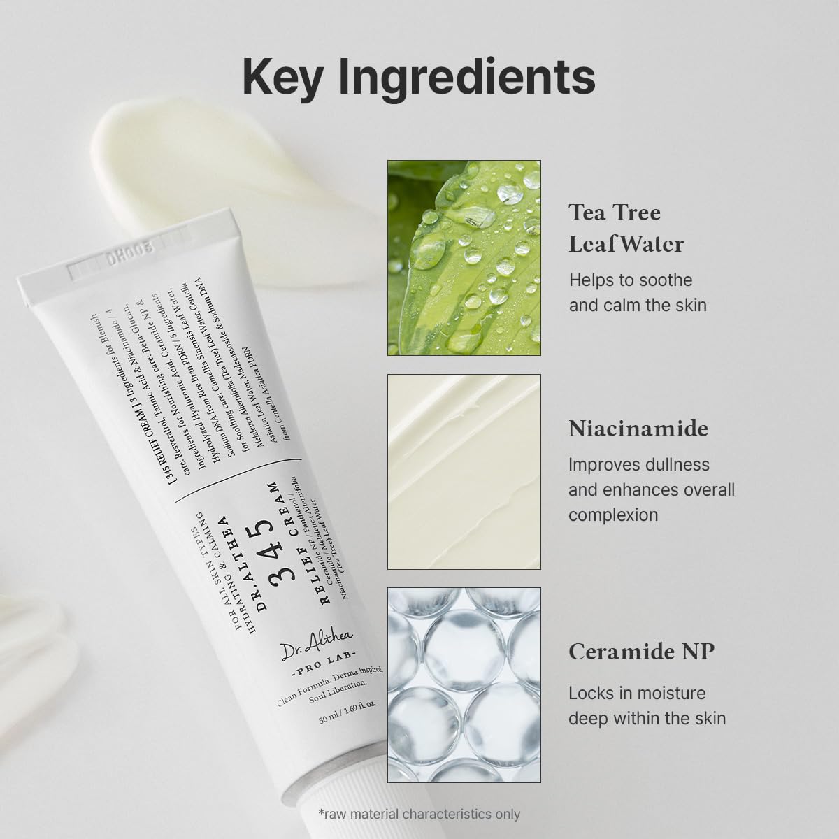 Dr.Althea 345 Relief Cream Dr.Althea Crema de Alivio 345  Hidratante para cuidado de Imperfecciones con PDRN y Niacinamida | Coreano para Todo Tipo de Piel, 50ml.