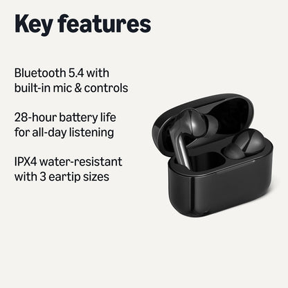 Amazon Basics - Auriculares inalámbricos Bluetooth 5.4, resistentes al agua IPX4