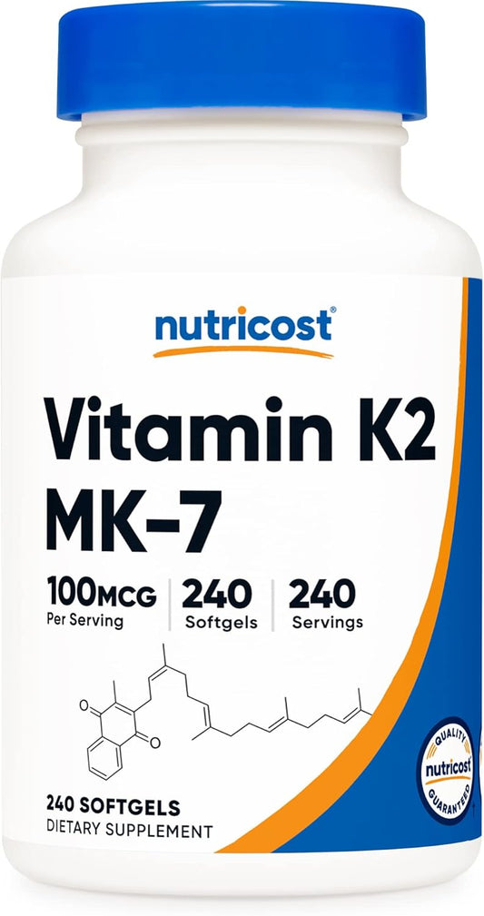 Nutricost Vitamina K2 MK-7 100 mcg, 240 Cápsulas