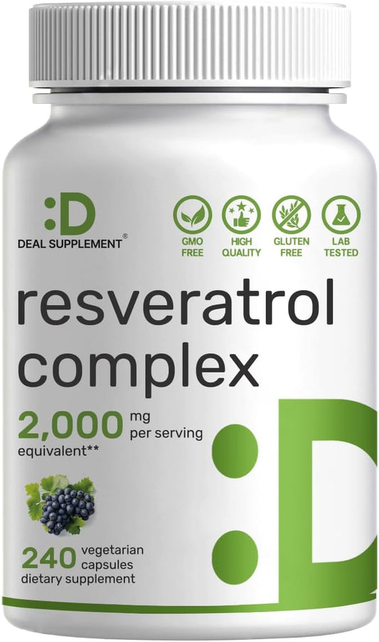 Deal Supplement Resveratrol Complex 2,000mg 240 capsulas