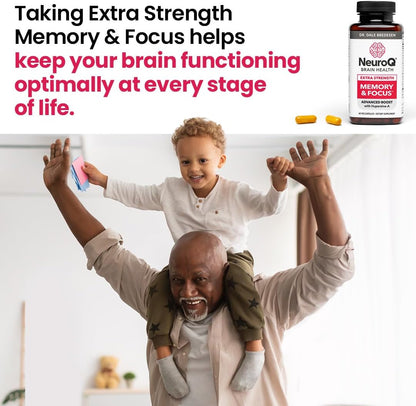 NeuroQ Memory & Focus Extra Strength - Aumenta el rendimiento cognitivo y la función cerebral, 60 Capsulas