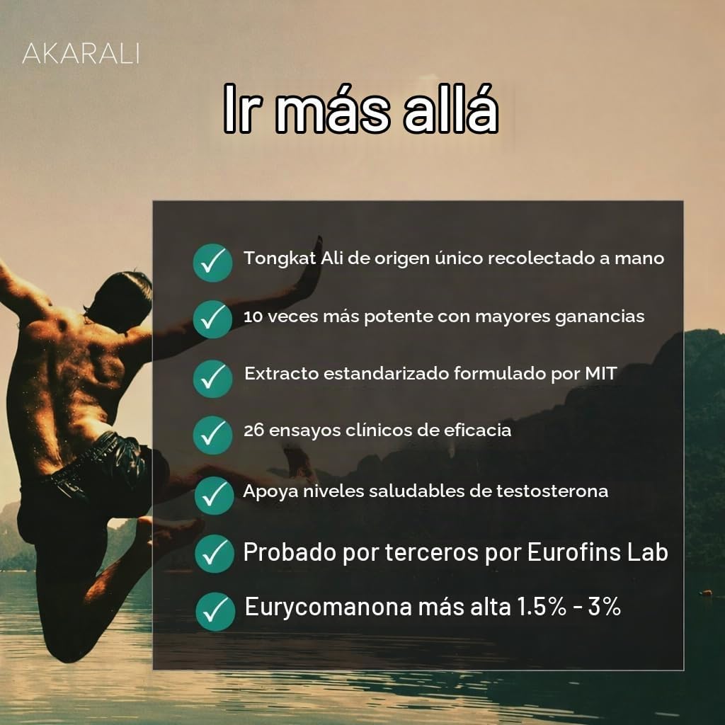 AKARALI Pure Tongkat Ali Longjack, 30 cápsulas