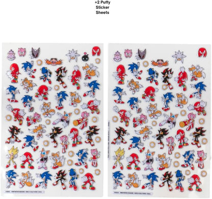 Juego de libros de pegatinas de Sonic - 14 hojas, más de 1200 pegatinas infladas