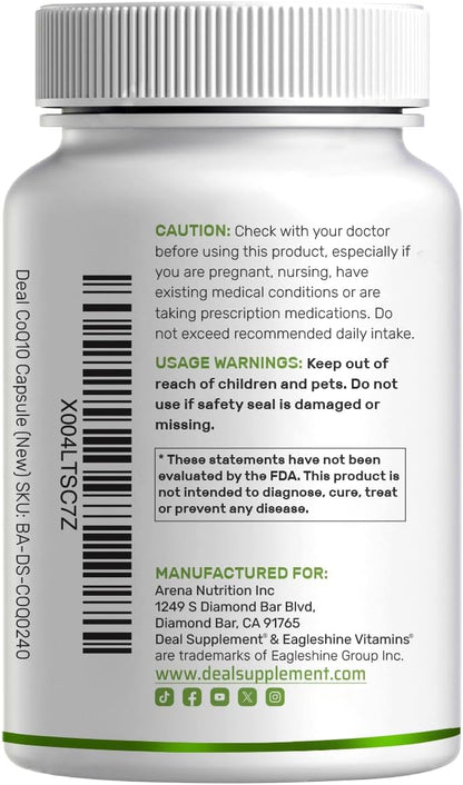 Deal Supplement - Coq10 coenzyme Q10 con Omega 3,  300mg - 240 capsulas