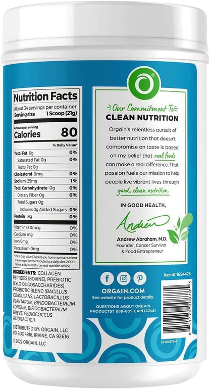 Orgain - Collagen Peptides + probiotico 20g, 726g