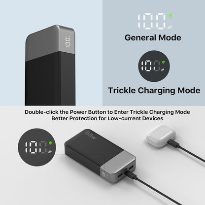 Cargador portátil NOBIS de 20 000 mAh y 65 W con carga rápida