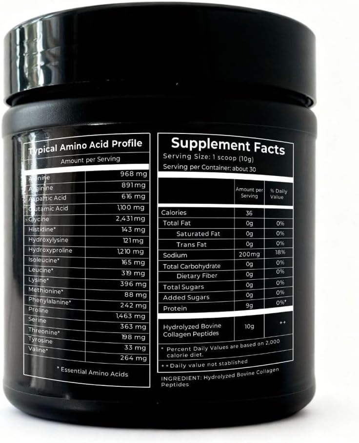 Bayter Nutrition Péptidos de colágeno hidrolizados tipo I y II, sin sabor, 300gr