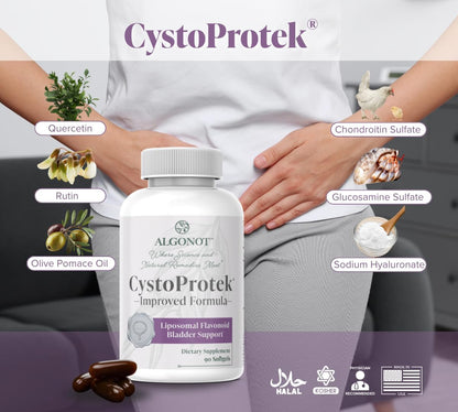 CystoProtek - Fórmula patentada que promueve la salud de la vejiga, 90 softgels