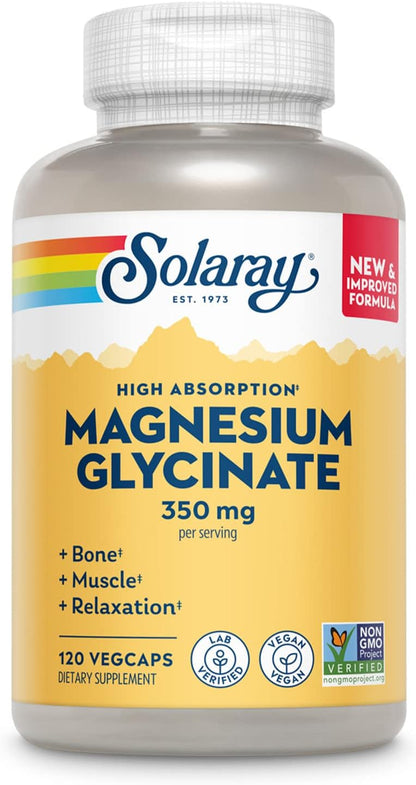 Solaray - Magnesio glicinate 350mg ( alta absorpcion), 120 capsulas