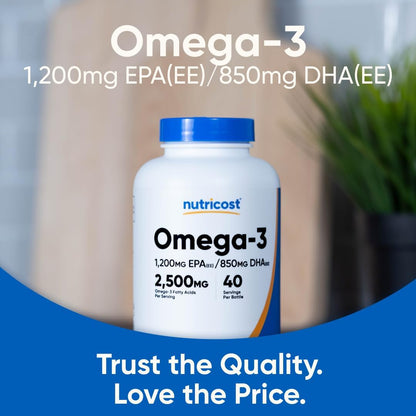 Nutricost Omega 3 - 2500 mg, 120 Softgels