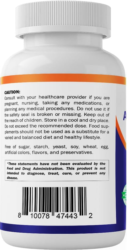 VITAMATIC, Alpha lipoic acid 600mg 240 cápsulas, 120 porciones, sin OMG y sin gluten